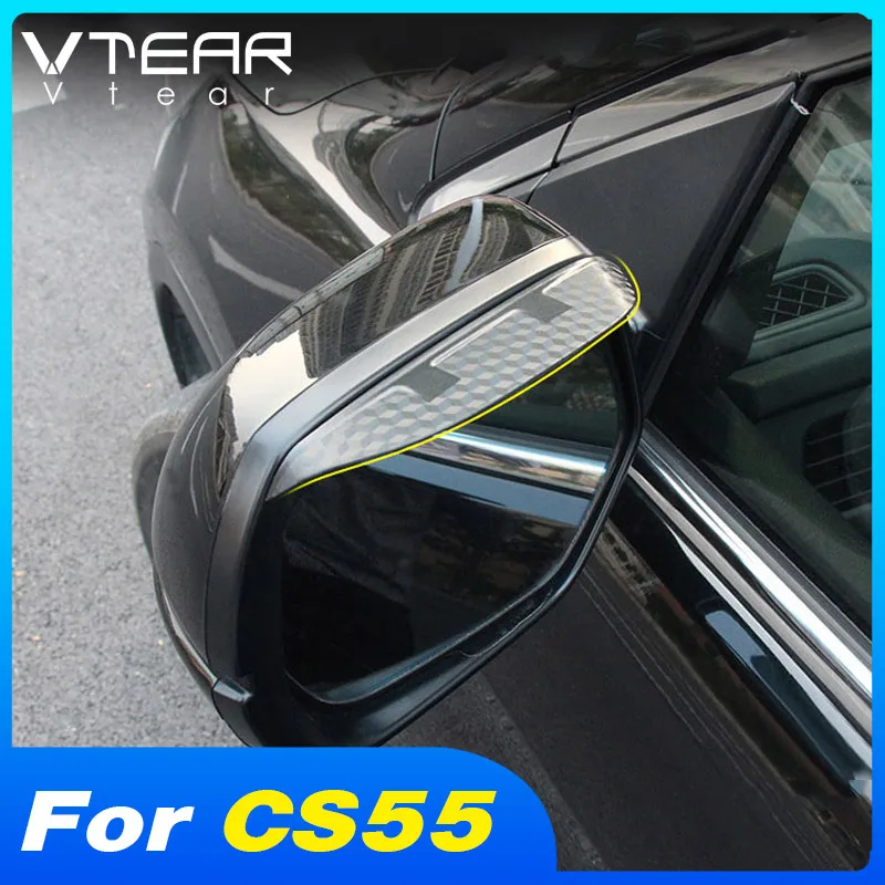 

Vtear Rearview Mirror Visor Decoration Waterproof Cover Accessories Car Exterior Frame Sunshield ABS Trim Parts For Changan CS55