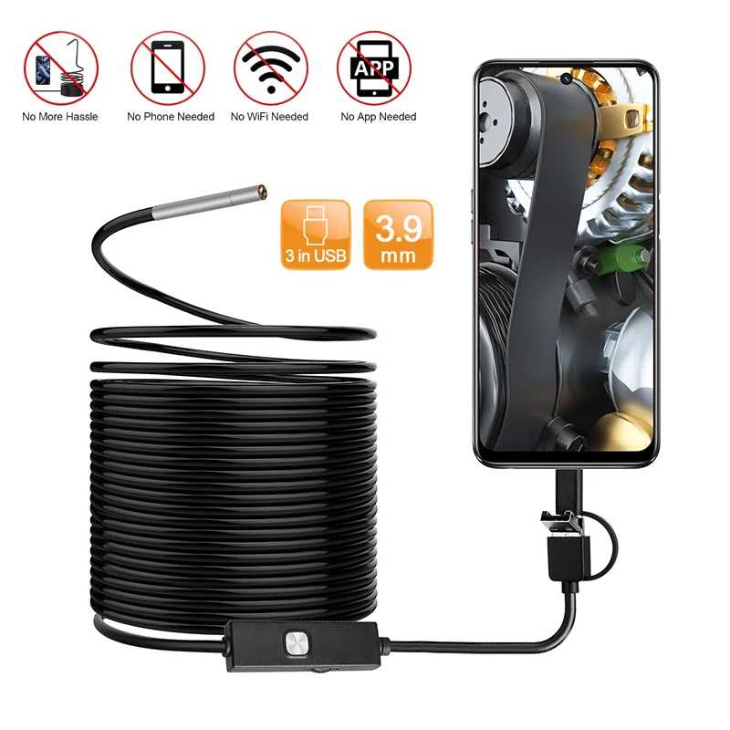 

4.3 Inch IPS LCD Screen 3.9MM HD 2.0MP Industrial Endoscope IP68 Waterproof Camera For Pipeline Drain Sewer Inspection