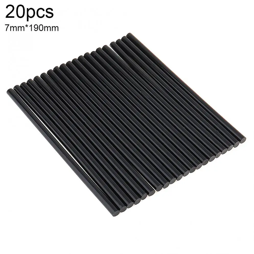 

20pcs/set 7mmx190mm Black Hot Melt Glue Sticks Adhesive DIY Tools for Hot Melt Glue Repair Alloy Accessories