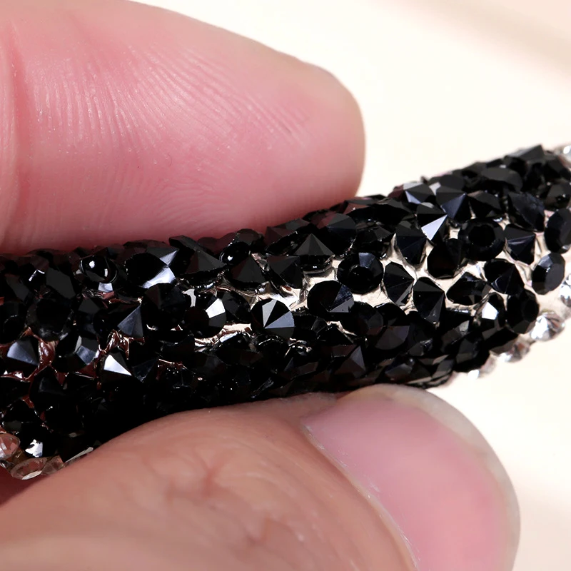 6 шт./лот черные термоклейкие нашивки со стразами в форме сердца|Заплатки| |