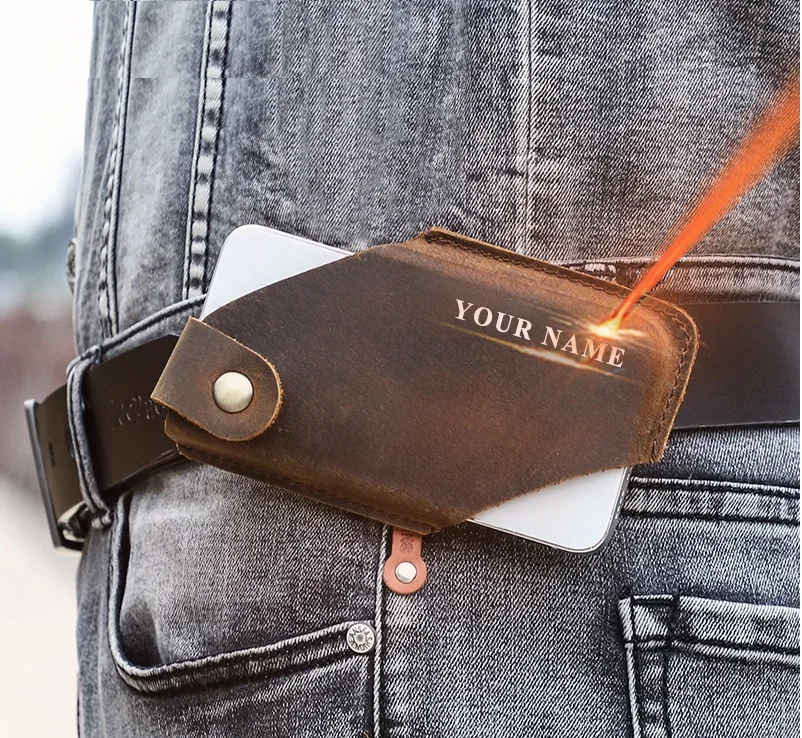 

CONTACT'S FAMILY 100% Genuine Leather Men Phone Holster Case Belt Waist Bag for iPhone 13 Pro MAX 5.4-6.7 inch Cellphone Wallet
