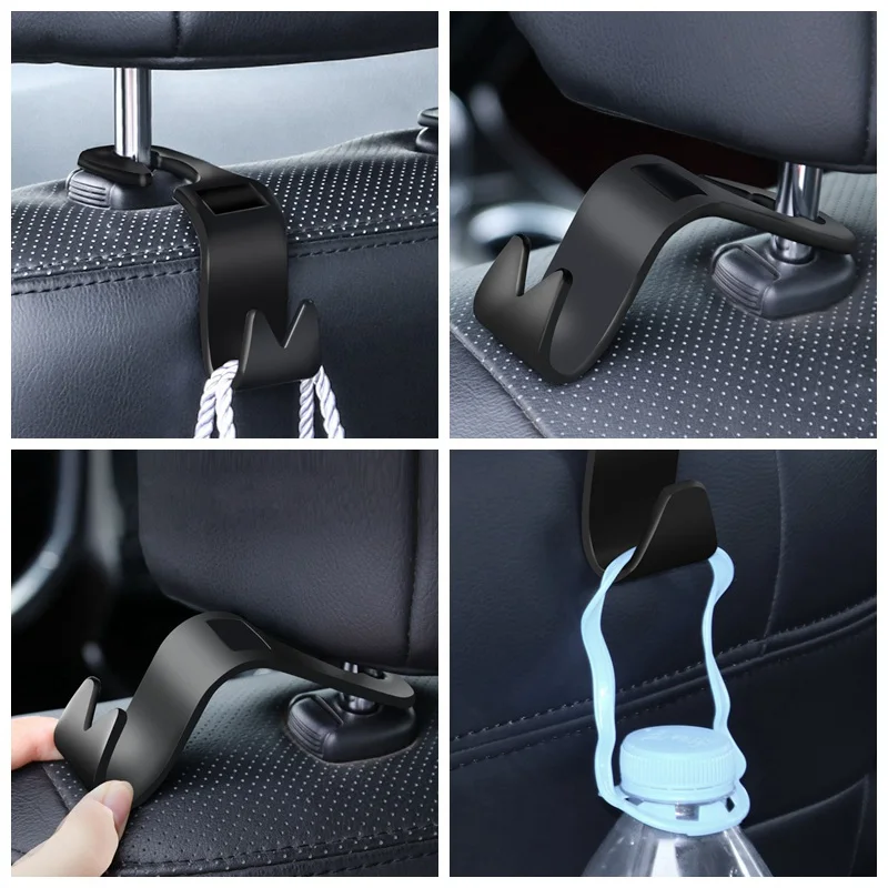 

New 2pcs Universal Car Headrest Back Seat Hook Seat Hanger Vehicle Organizer Holder for Handbags Purses Coats and Grocery Bag