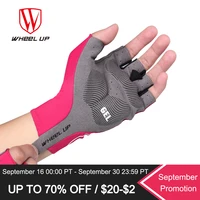 wheel up bicycle antiskid half finger gloves for men and women breathable and shockproof sports gloves bicycle reflective gloves
