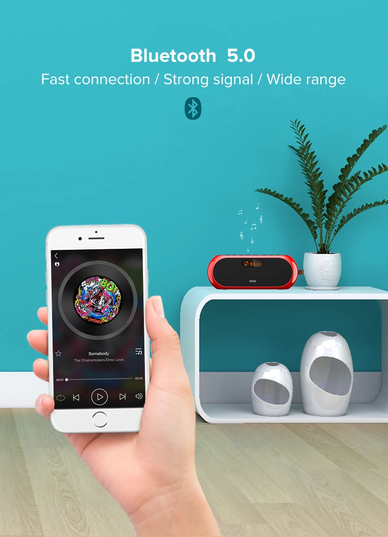 Радио портативный динамик FM беспроводные Bluetooth колонки Саундбар Спорт на