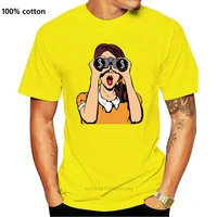 pop art comic girl binocular womens tee image by wholesale tee shirt