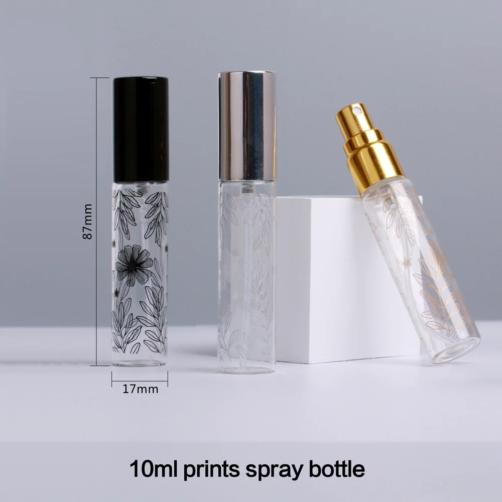 10ml Portable Decorative Pattern Glass Perfume Bottle With Atomizer Empty Cosmetic Mini Refillable Bottles Traveler Parfum Case images - 6