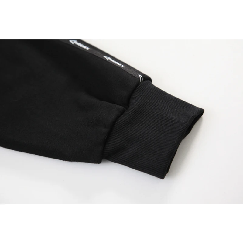 

Streetwear Crop Sweatshirt Zipper Tops Women Long Sleeve Hem Drawstring Sweatwear Female Stand Collar Black Baggy Sport Tops