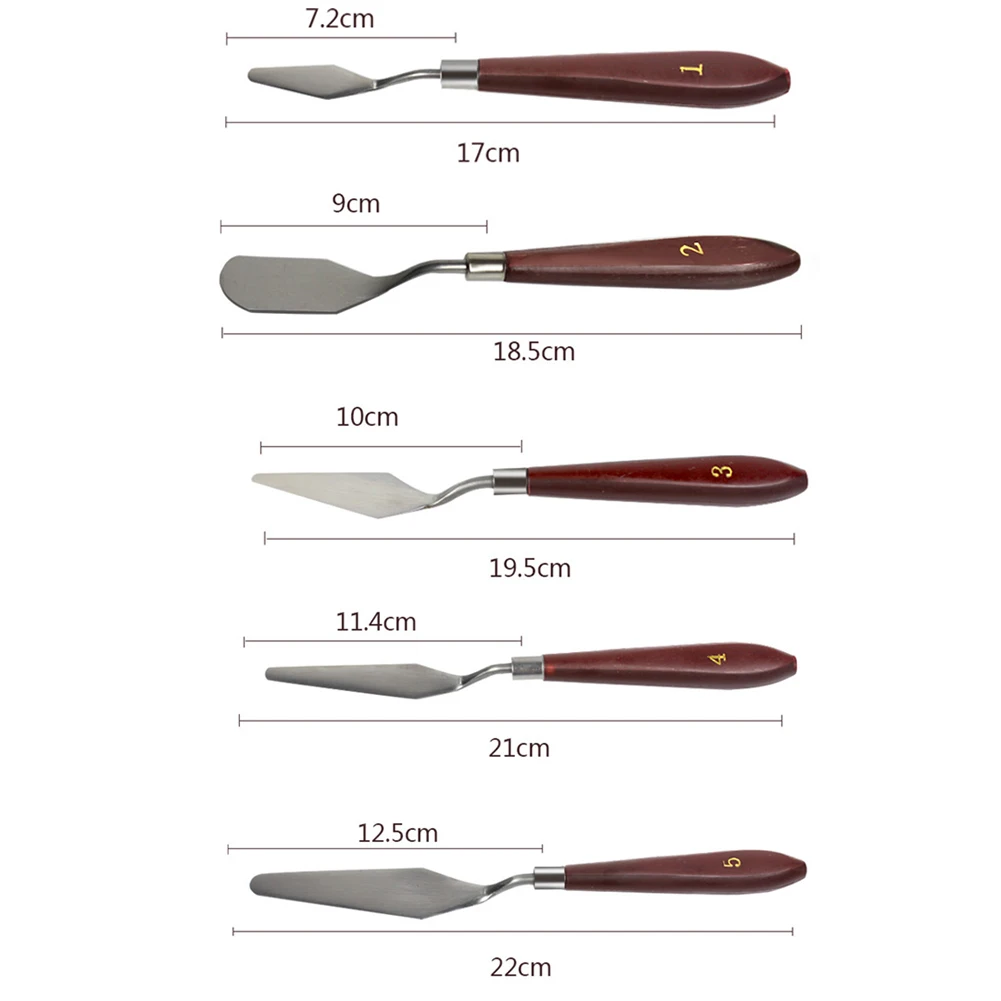 

5 Pcs Stainless Steel Spatula Cake Decorating Tools For Fondant Cream Icing chocolate Mixing Craper Blade smoothing Shovel Knife