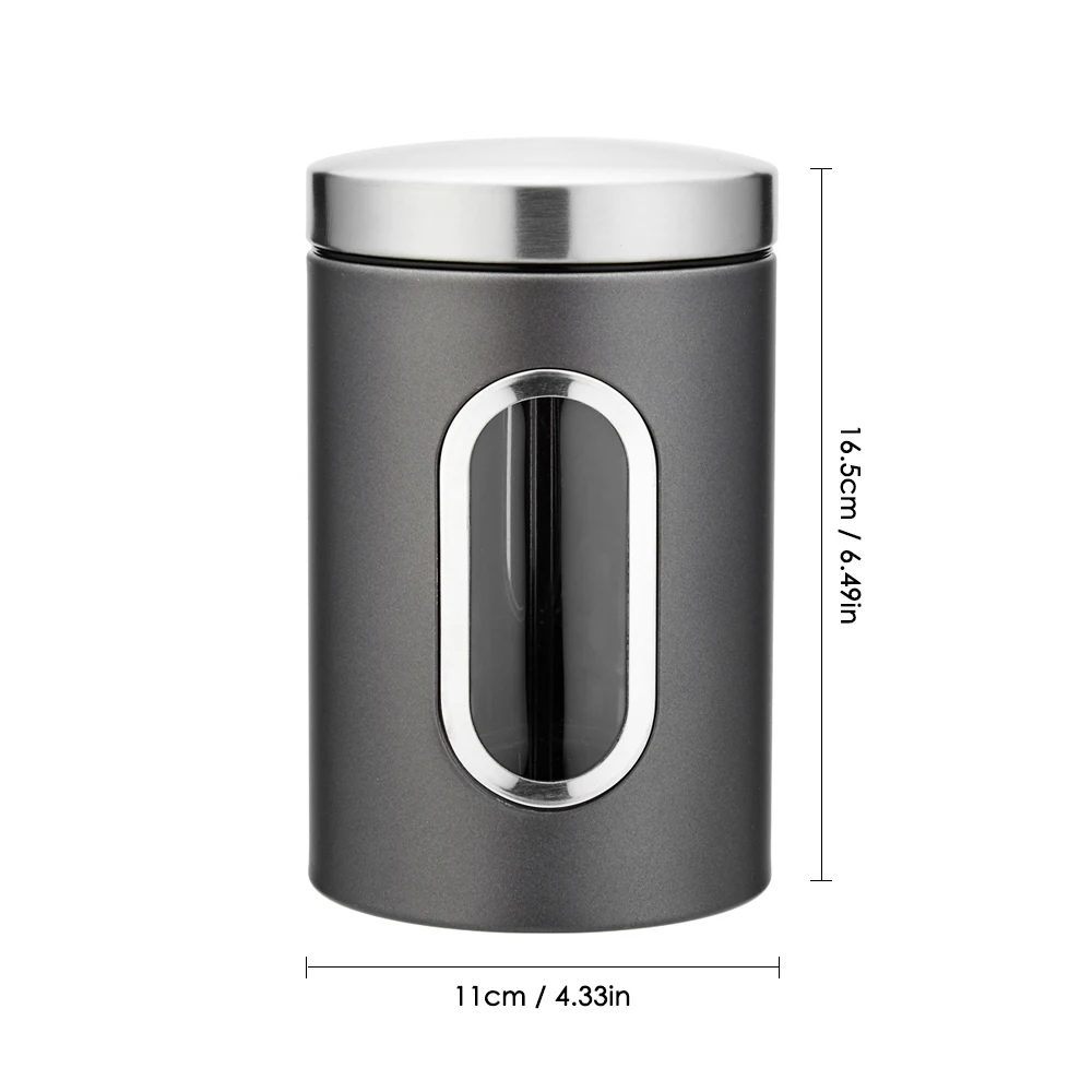

New 3pcs/set Stainless Steel Food Storage Container Thick And Transparent Tea Storage Set With Lids Grain Storage Tank
