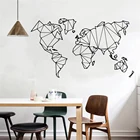 Большой размер Геометрическая карта мира Настенная Наклейка виниловая роспись съемные наклейки для дома гостиной украшения аксессуары спальня