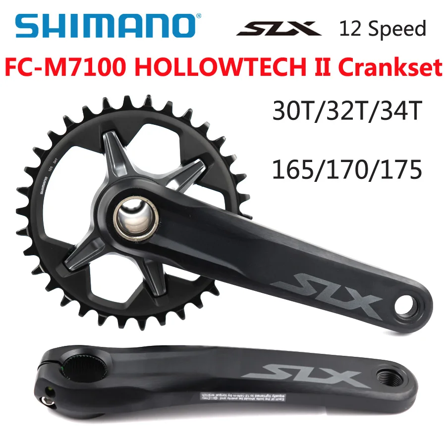 

SHIMANO DEROE SLX FC-M7100 FC M7100 кривошипная система M7100 12-Speed 30T 32T 34T 165 мм 170 мм 175 мм HOLLOWTECH II MTB кривошипная деталь для велосипеда