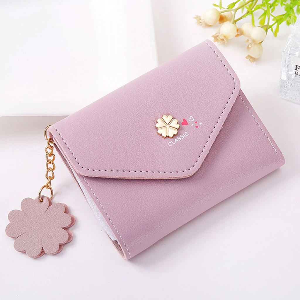 Новинка винтажный бумажник на кнопке женские короткие кошельки сплошной цвет