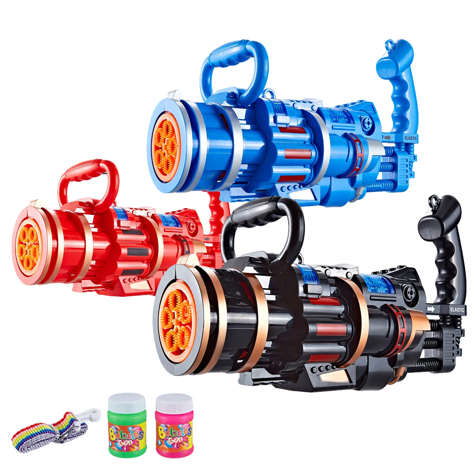 

2-in-1 Electric Bubble Machine Gatling Bubble Gun Sound And Light Automatic Bubble Blowing Toy Gun Kids Children Outdoor Toy