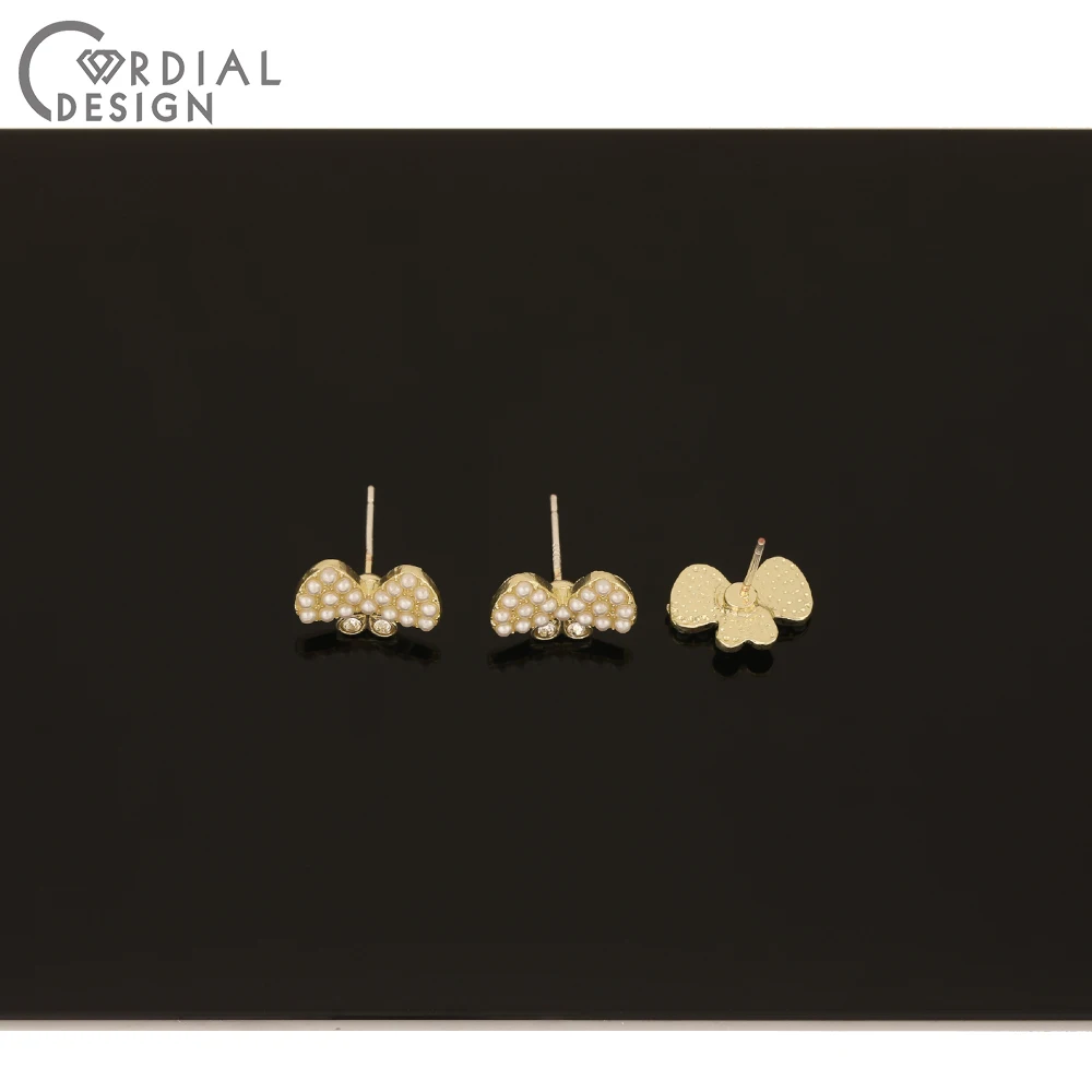 

Cordial Design 100Pcs 9*13MM Earrings Accessories/DIY/Butterfly Shape/Imitation Pearl/Jewelry Findings/Rhinestone Earrings Stud
