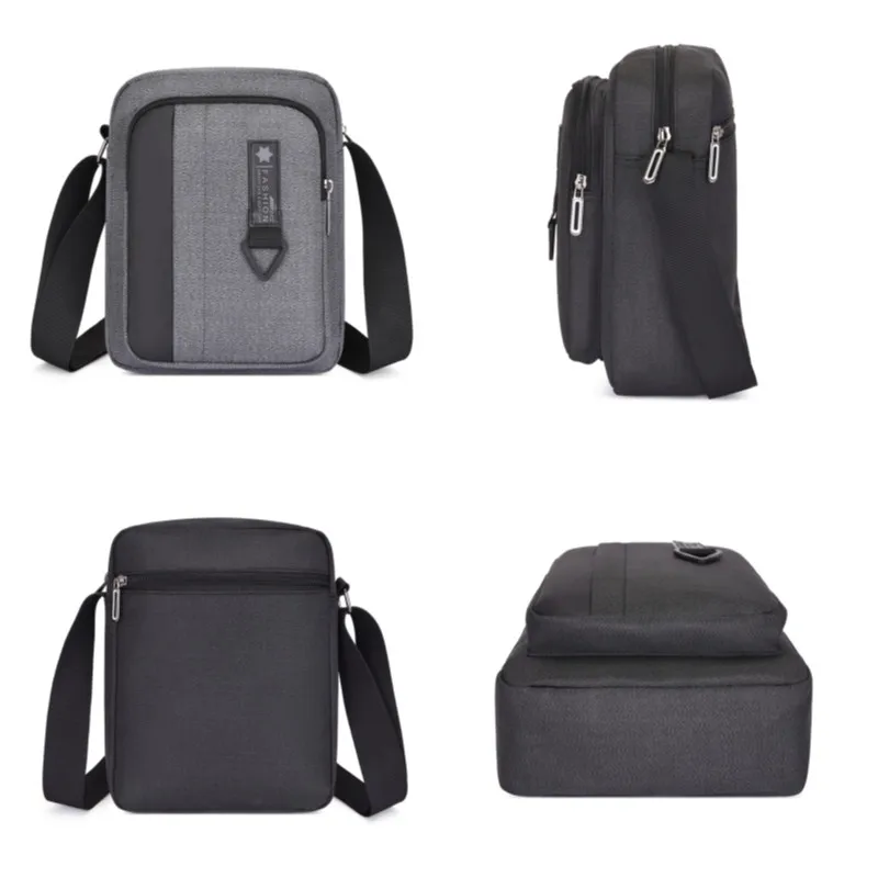 Men Oxford Crossbody Bags Travel Casual Good Qualtiy Outdoor Handbag Travel School Retro Tote Zipper Messenger Bag Shoulder Bag