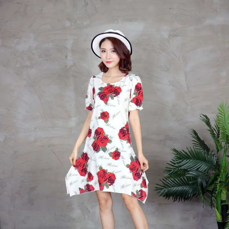 Женское платье трапециевидной формы с круглым вырезом и коротким рукавом vestidos