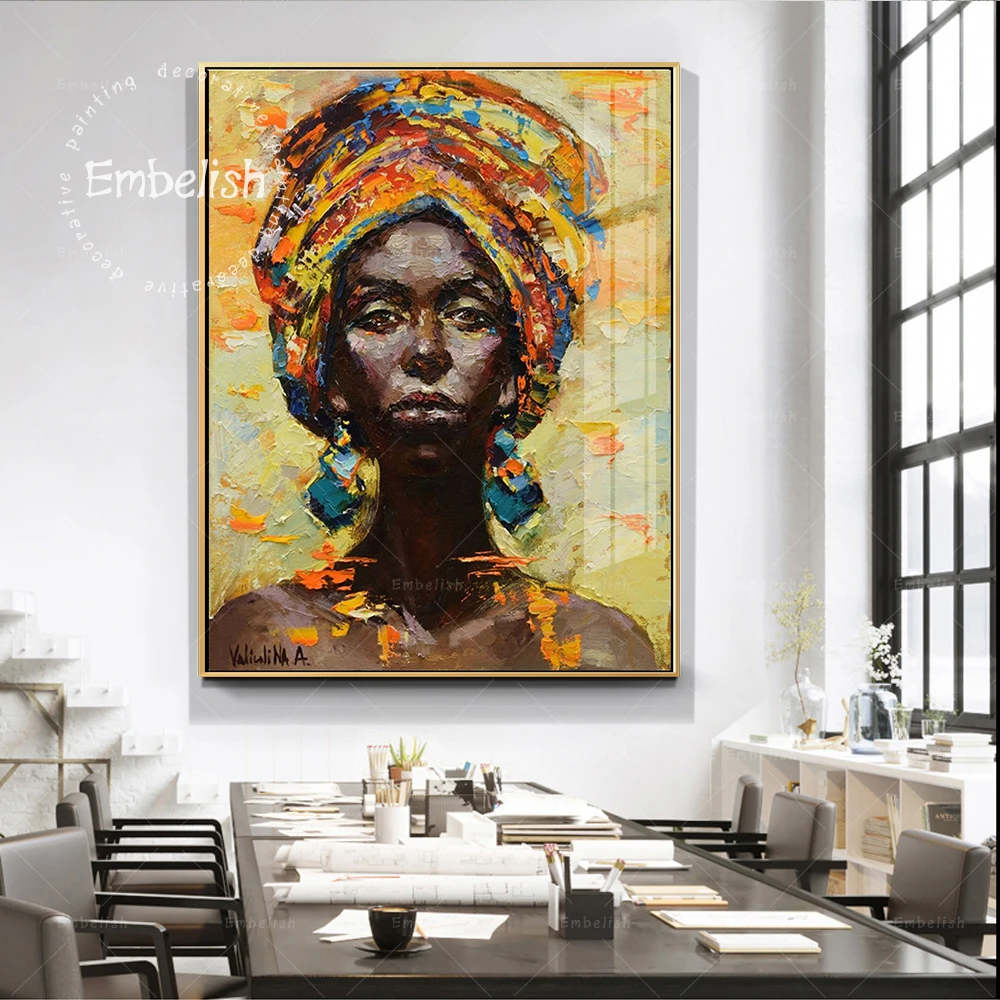 

1 Pieces Cool Black Woman Portrait Wall Posters Modern Home Decor HD Print Canvas Oil Paintings Living Room Pictures Artworks