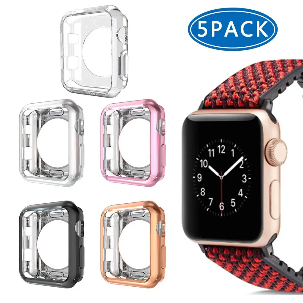 Чехол для часов KeBitt тонкий мягкий чехол из ТПУ Apple Watch 44 мм 42 38 40 5 упаковок защита