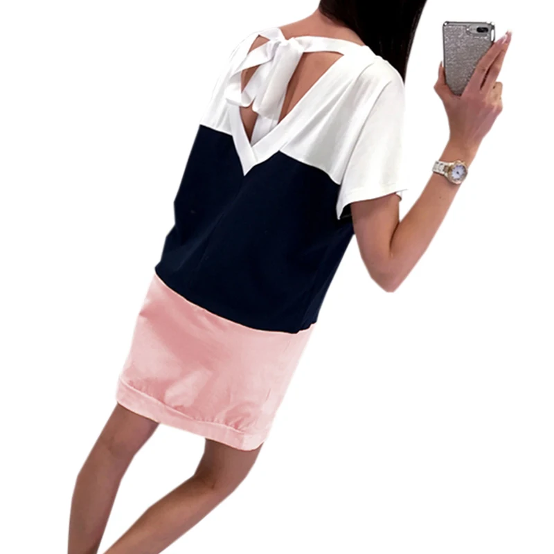 Kawaii Бандажное платье для женщин Большие размеры свободные в стиле пэчворк с