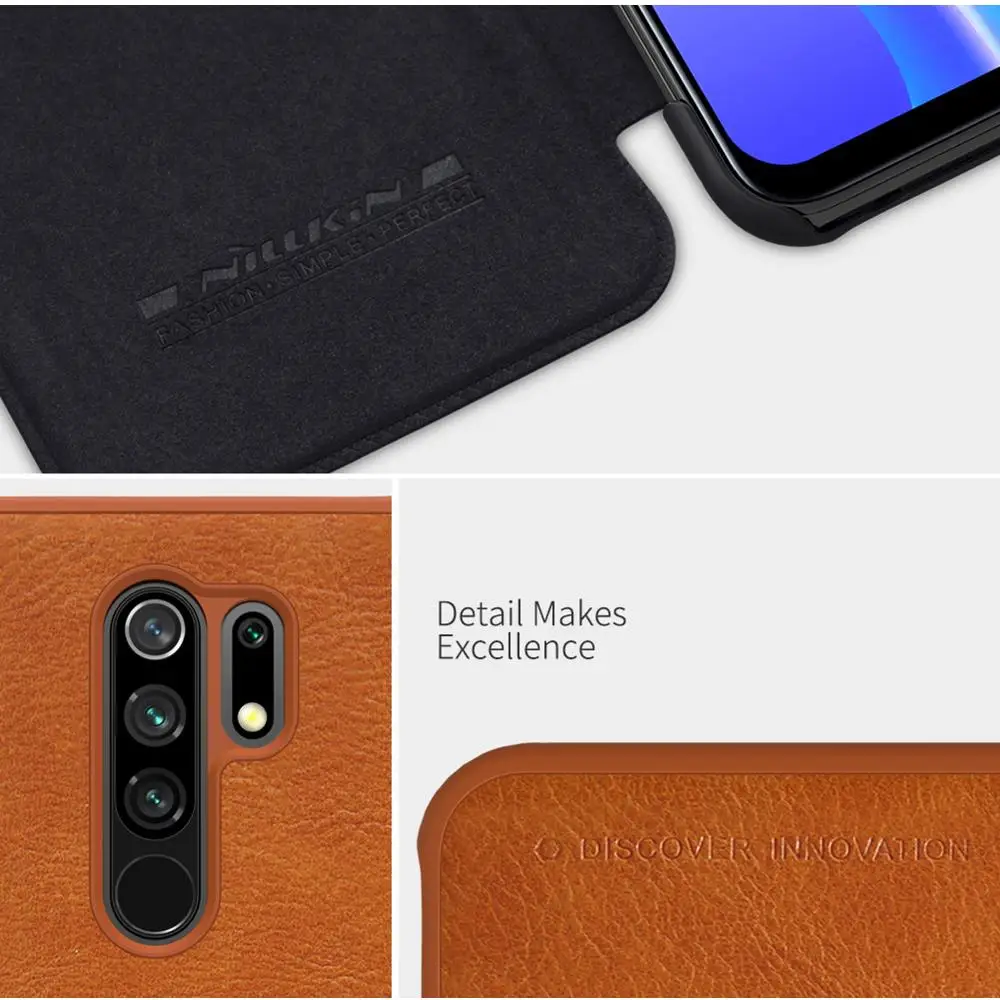Чехол NILLKIN QIN Series с откидной крышкой для Xiaomi Redmi 9 кожаный чехол карманом карт