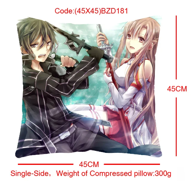 Stye 1 Sword Art Online Аниме заказной чехол для подушки дома спальни наволочки с
