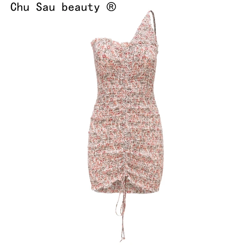 

Новые модные вечерние клуб шикарная Цветочный принт облегающее мини-платье Французский Стиль слинг сексуальное платье без рукавов с низки...