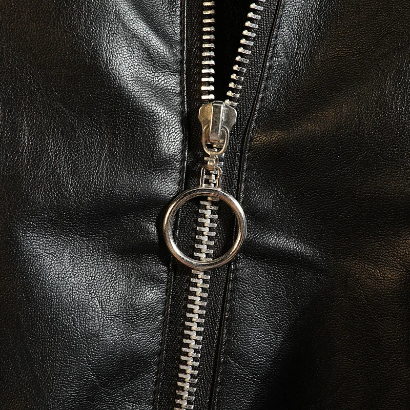 2019 Осенняя Свободная куртка из искусственной кожи с капюшоном ветром модная