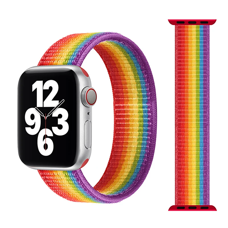 

Ремешок Solo Loop для Apple Watch band 44 мм 40 мм 38 мм 42 мм 41 45 49 мм, нейлоновый мягкий эластичный браслет для iWatch Series 8 7 6 SE 5 4 3