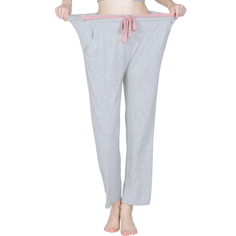 

Cotton Pajamas Oversize Women Sleep Bottoms Home Pants With Belt High waist Casual Pijamas Sleepwear Soft Intimate Lingerie