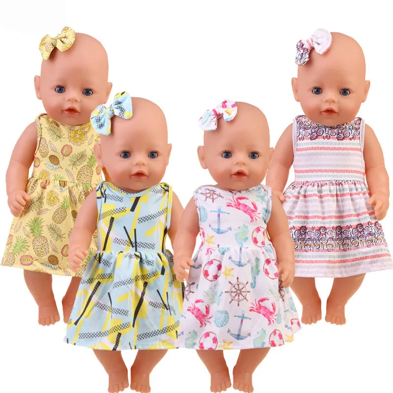

43 см платья для кукол новорожденных одежда новые модные юбки для 18-дюймовых американских игрушек для девочек, аксессуары для кукол нашего п...