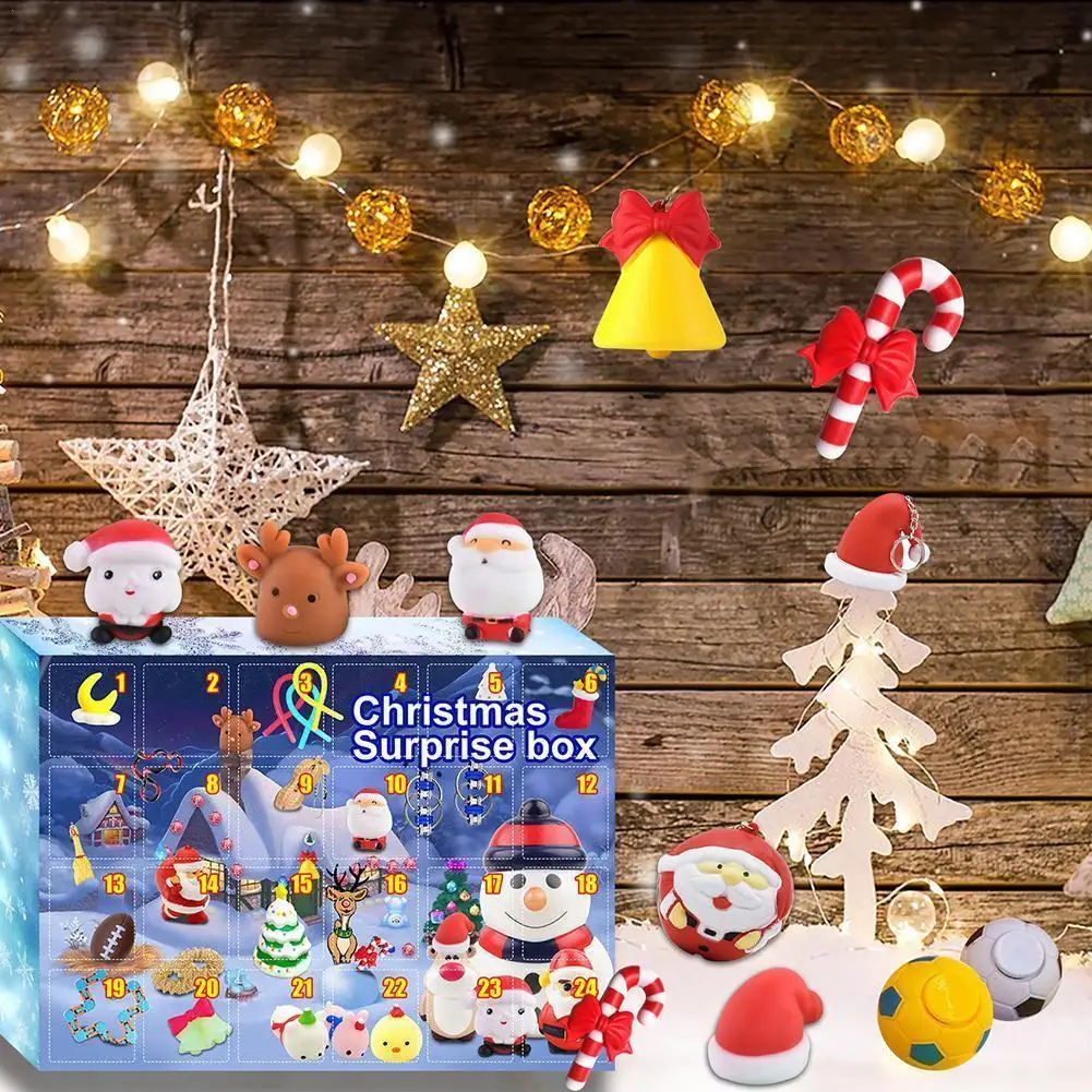 

1 Set Advent Calendar Christmas Countdown Hand Torn Calendar Box Calendar Blind Gift Christmas Box Creativity Toys Surprise M5N7