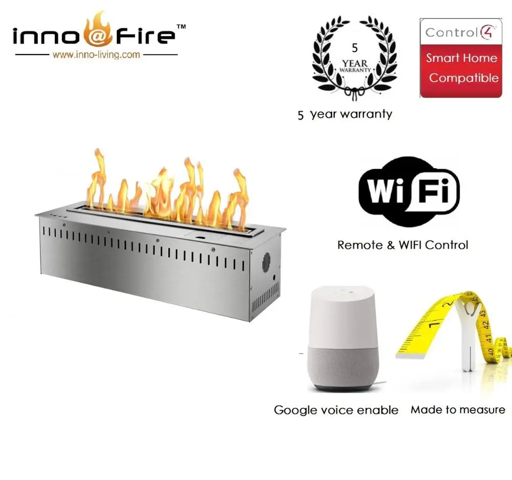 

Inno-Fire 36 inch silver or balck wifi intelligent remote control ethanol electrical fireplace insert