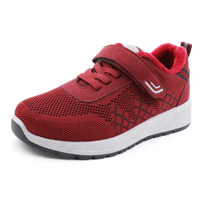 

Новинка 2019, зимние прогулочные туфли, бархатная теплая Нескользящая повседневная обувь, женские теплые плюшевые туфли на шнуровке и липучк...