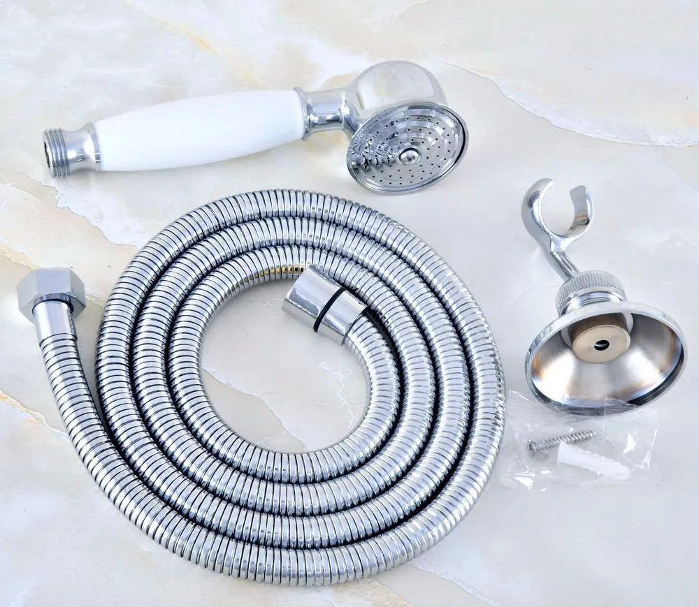 

Шланг для душа HotelSpa Chrome 59 дюймов, сверхдлинный гибкий шланг, растягивающийся, с керамической насадкой для ручного распыления и регулируемым...