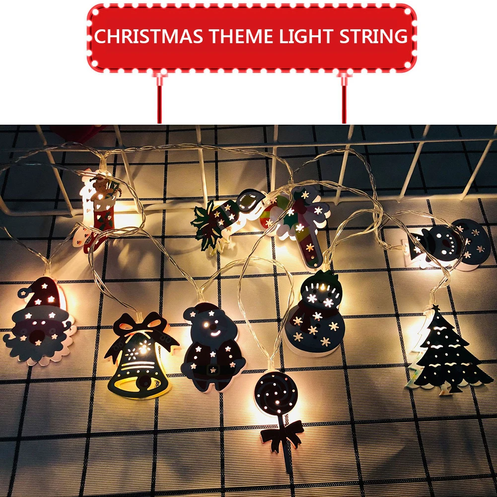 

LED Santa Claus Snowman Tree LED Light String Christmas Snowflakes for Home Xmas Ornament New Year Holiday Lighting Decoration