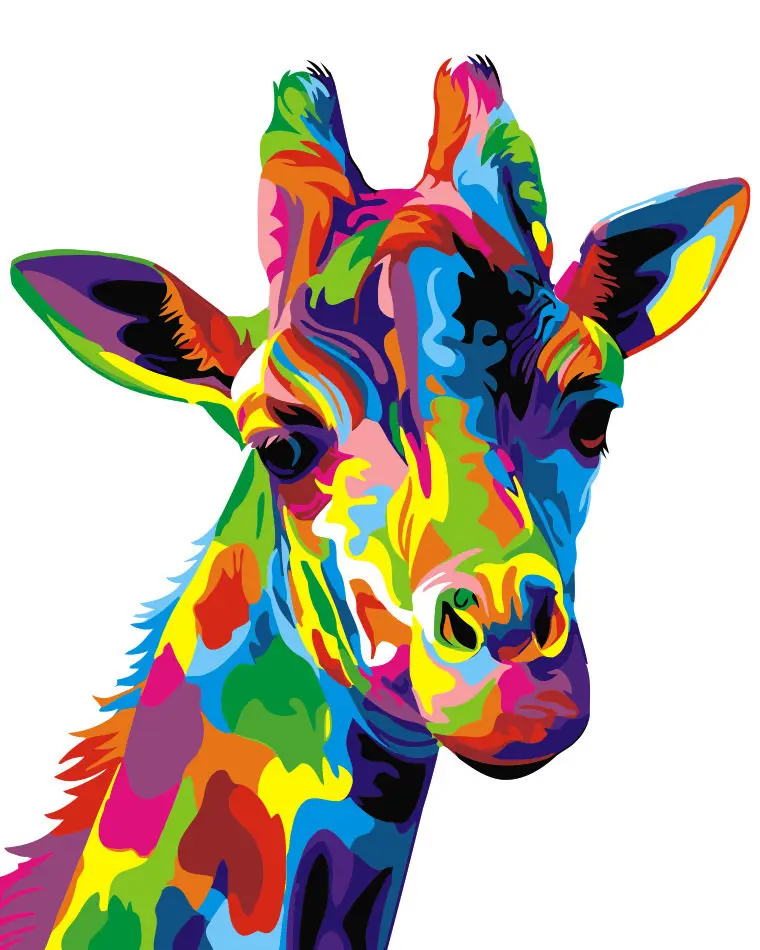 07 giraffe YH005 DIY Ручная Краска ed Масляная Живопись Животные картины цифровая краска ing по номерам Масляные картины китайская прокрутка краска - Цвет: 07 giraffe