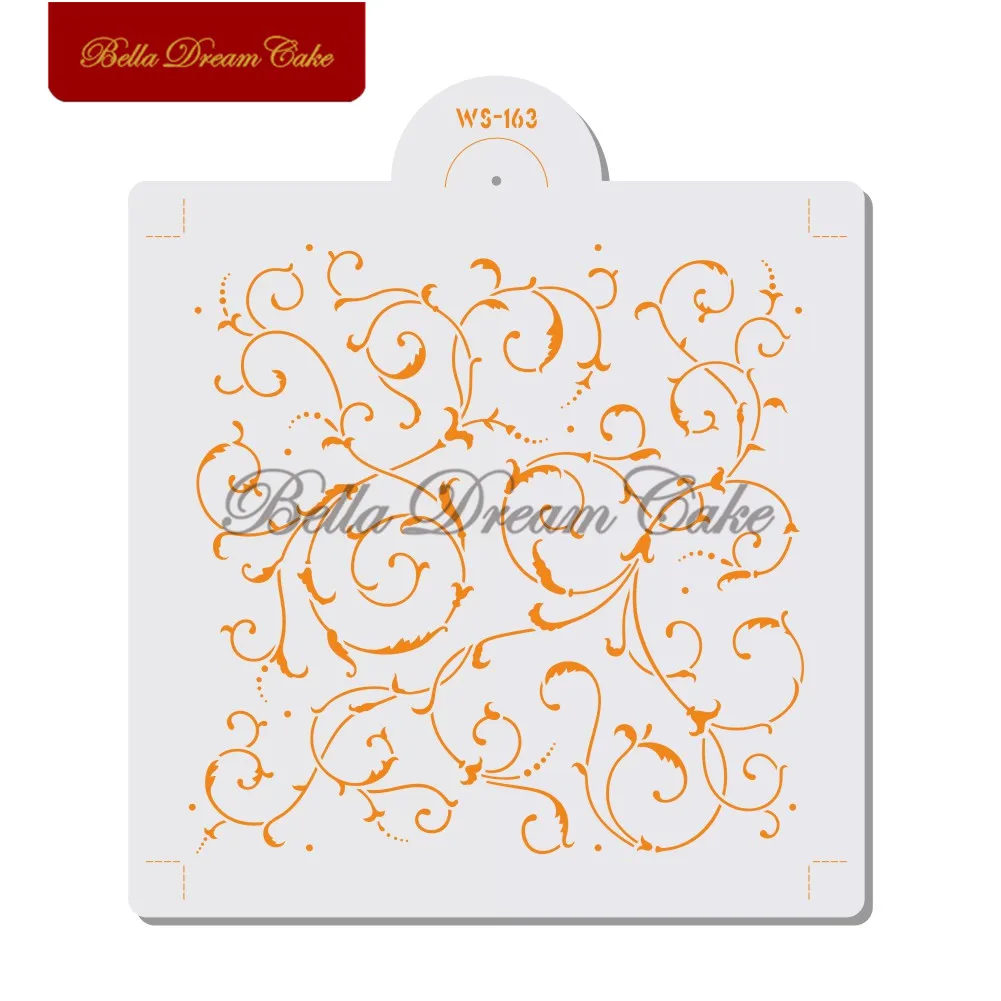 

Стеллаж с рисунком листьев, инструмент для торта, наклейки, трафареты, DIY живопись, настенный трафарет Home