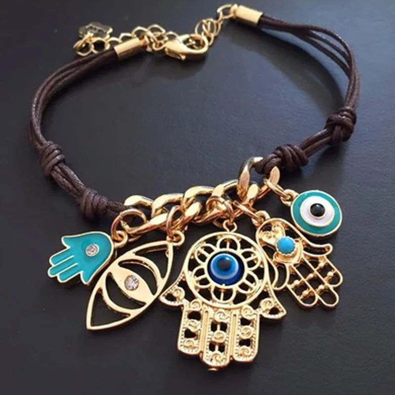 Новое поступление 2018 коричневые веревочные цепочки ювелирные изделия синие