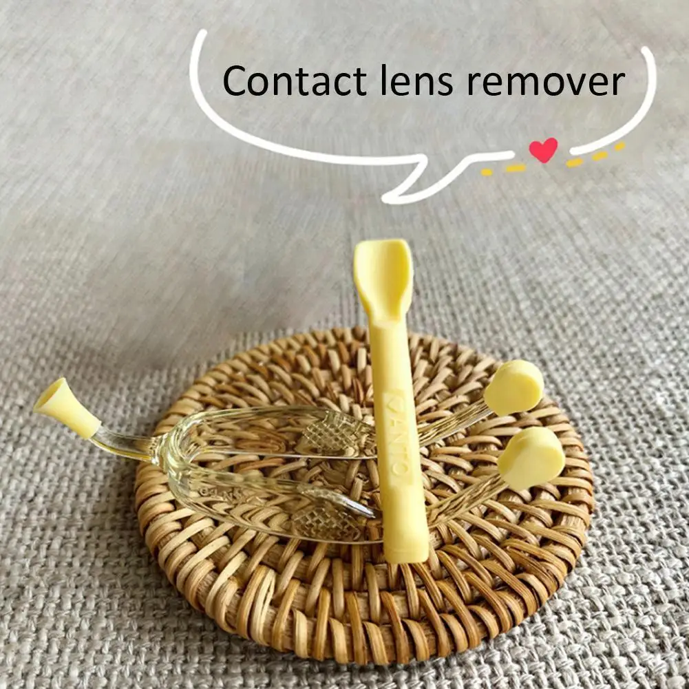 

Contact Lenses Care Set Soft Silicone Tip Tweezer Spoon Lens Eye Tool Device Glasses Stick Remover Suction Inserter Wearing