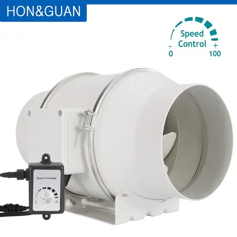 Вентилятор для воздуховодов Hon & Guan, 6 дюймов, с контроллером переменной скорости, с двигателем EC, 110-240 В, выпускные вентиляторы для вентиляции с угольным фильтром