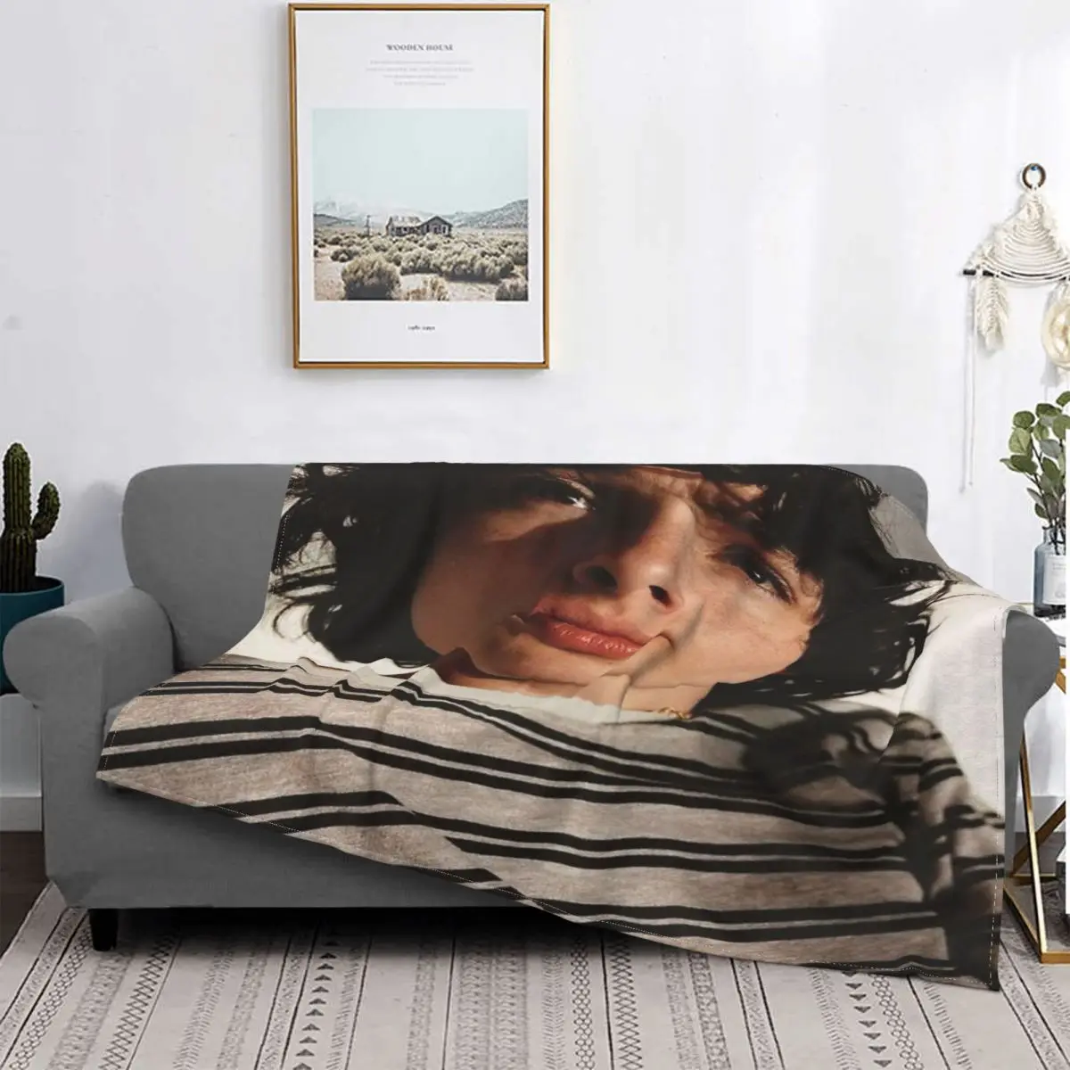 

Finn Wolfhard-colcha para cama, funda de sofá a cuadros, toalla de playa, manta de muselina, manta de picnic, colchas para camas