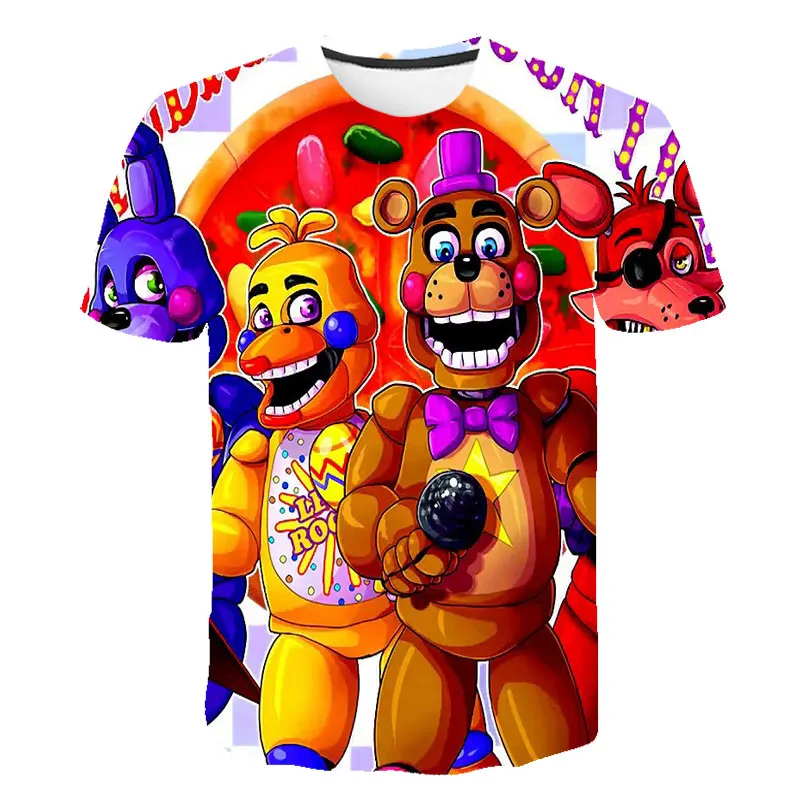 

3D fnaf Футболки Kawaii T-Shirts High Quality Children t shirt Boys/Girls Clothes Kid's T Shirt Kpop FNAT Cartoon anime t-shirt