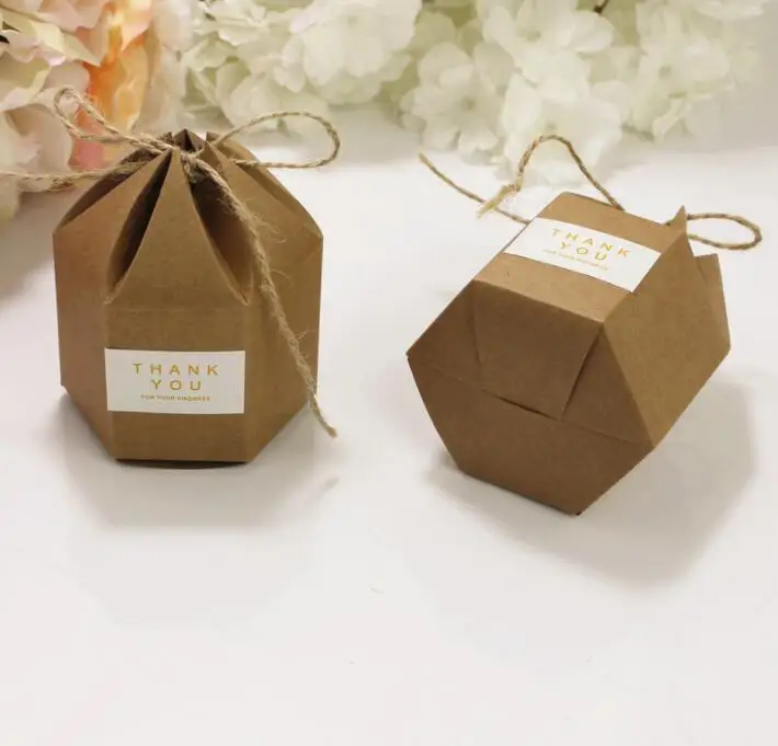 50 шт./компл. Подарочная коробка с шестигранной коробкой для конфет