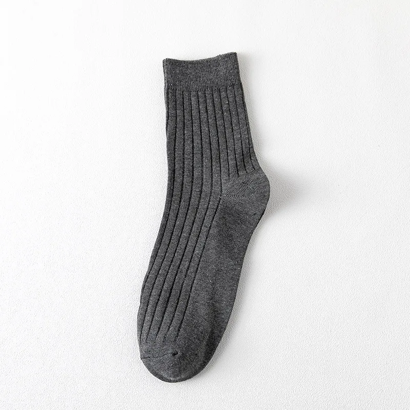 Носки мужские хлопковые впитывающие пот дышащие средней длины однотонные 5