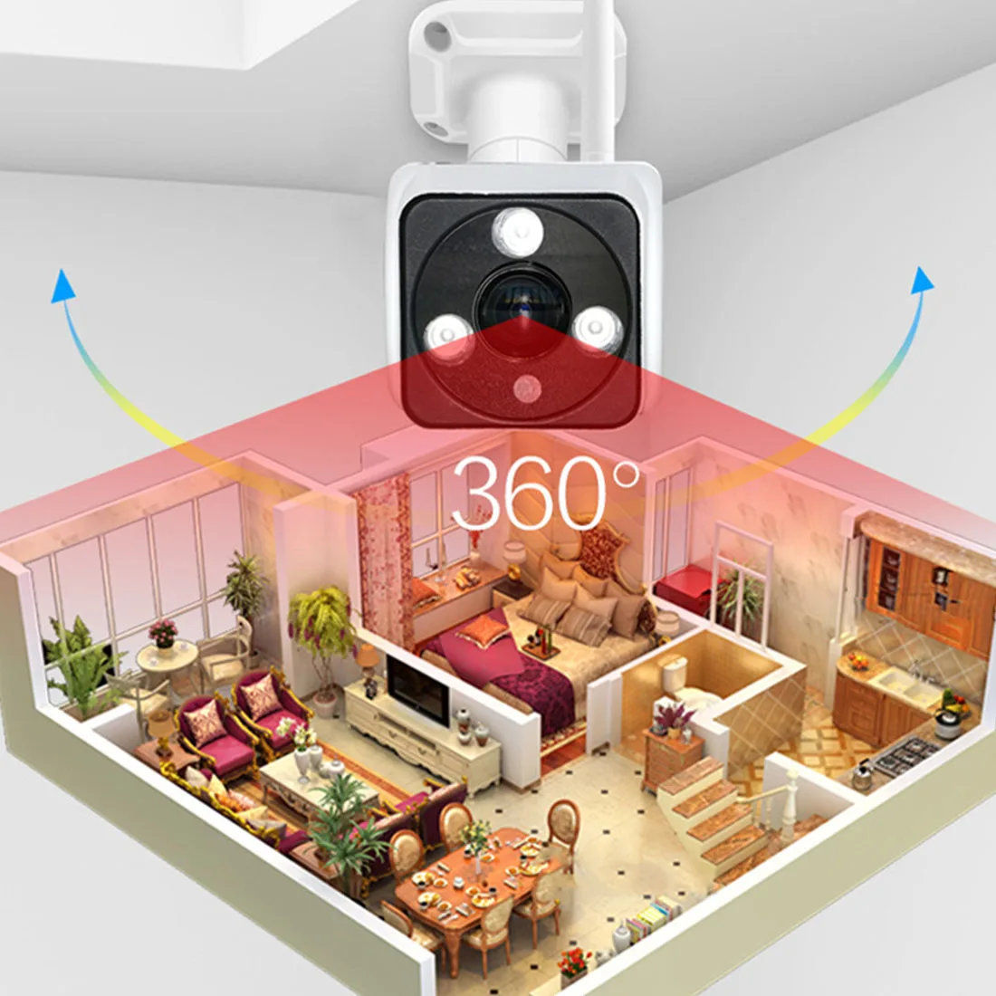 1080P AI человеческий wifi IP камера обнаружения двухстороннее аудио Открытый P2P полноцветный ночного видения P2P 2.0MP беспроводной проводной
