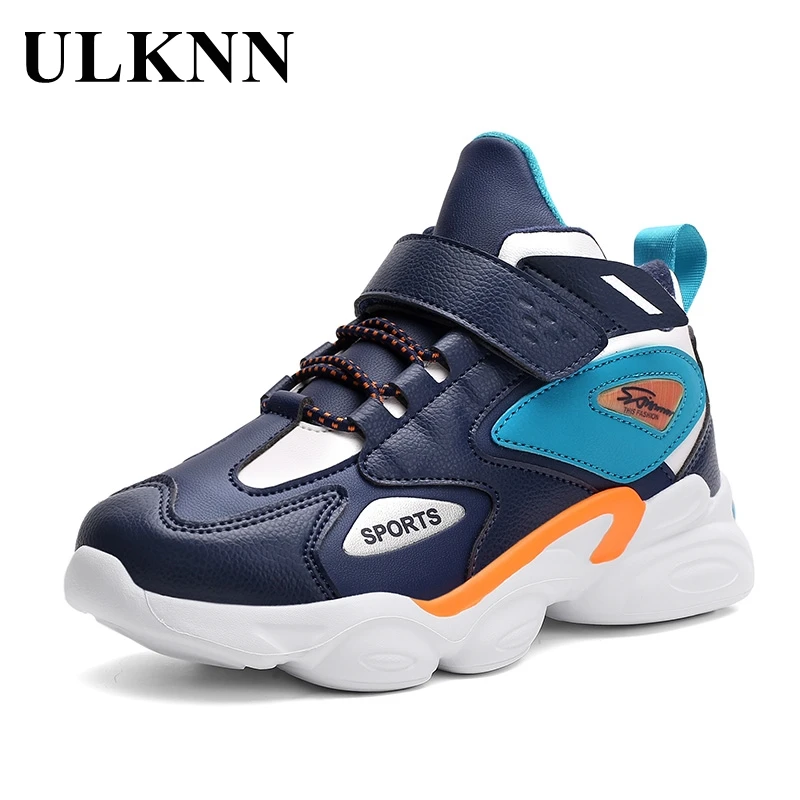 

Спортивные кроссовки ULKNN для мальчиков, детская повседневная обувь, синяя детская Удобная дышащая обувь, водонепроницаемая обувь для бега, ...