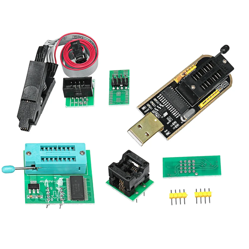 

Desktop Motherboard CH341A+SOIC8 Clip+1.8V Adaptor+SOIC8 Adapter Accessories