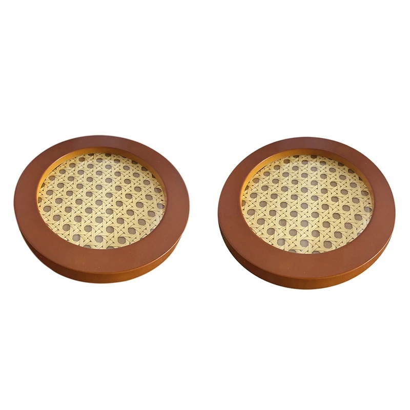 Винтажный ротанговый круглый декоративный поднос для хранения 15X15 см и 24X24X1 8 2 шт.