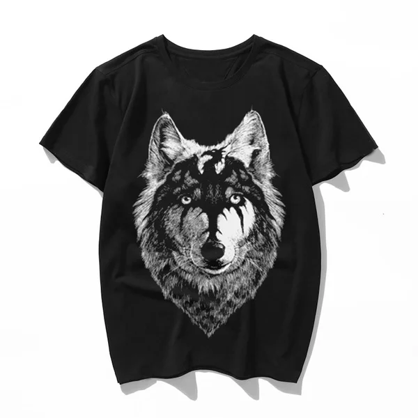 

wolf head draw with the dragon Summer 2019 Cotton Men T-shirts T Shirts O-Neck Tops Tees Funny Streetwear Brand Clothing