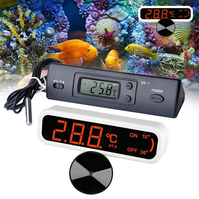1 шт. аквариумный термометр Новый Многофункциональный ЖК-дисплей 3D цифровой